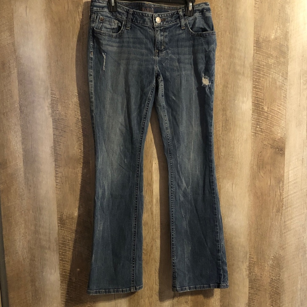 Decree Women’s Distressed Blue Flare Jeans